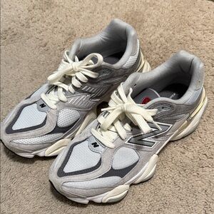 New Balance 9060 Gray and White Sneakers